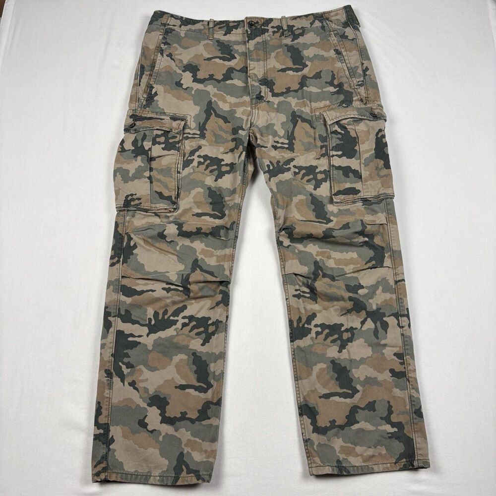 Levis Pants Mens 38x32 Camo Cargo Canvas Regular Fit Workwear Casual Utility